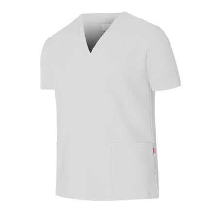 CASACA SANITARA CUELLO PICO MICROFIBRA