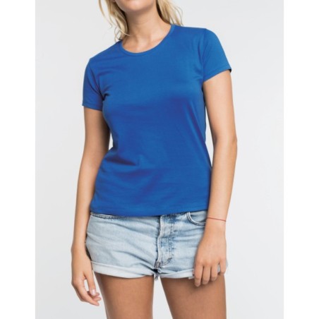 Camiseta con cuello redondo manga corta mujer
