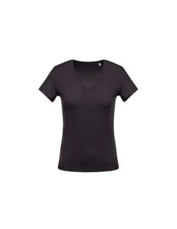 Camiseta con cuello de pico manga corta de mujer 2
