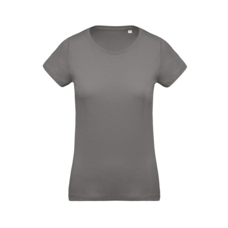 Camiseta de algodón orgánico cuello redondo de mujer