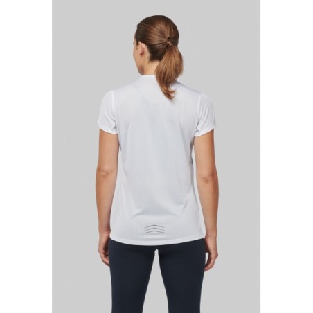 Camiseta de deporte bimaterial manga corta mujer