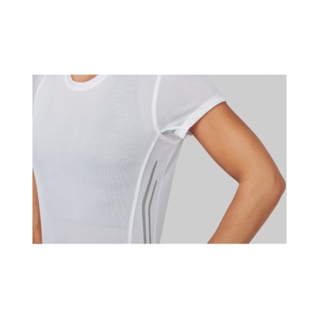 Camiseta de deporte bimaterial manga corta mujer