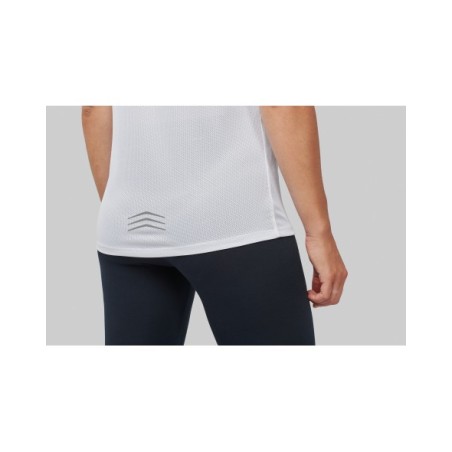 Camiseta de deporte bimaterial manga corta mujer