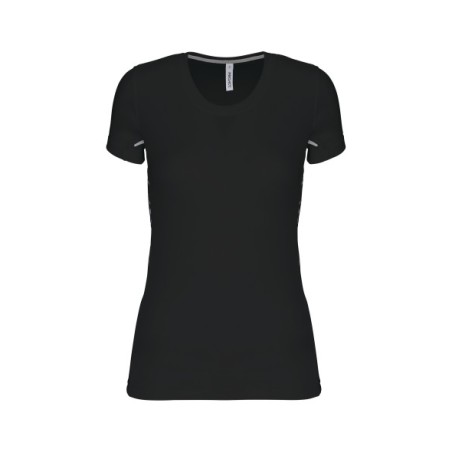 Camiseta de deporte bimaterial manga corta mujer