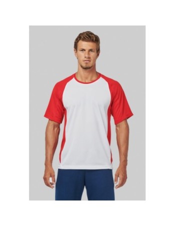 Camiseta deportiva bicolor manga corta unisex