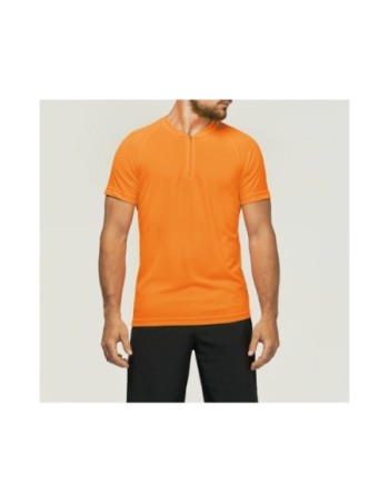 Camiseta deportiva 1/4 cremallera manga corta unisex