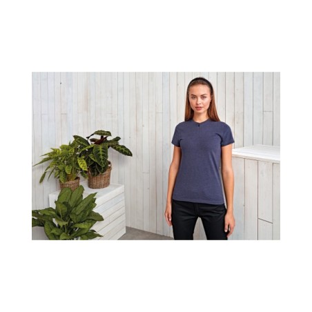 Camiseta ecorresponsable \"Comis\" - cuello con botones mujer