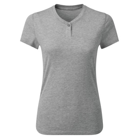 Camiseta ecorresponsable \"Comis\" - cuello con botones mujer