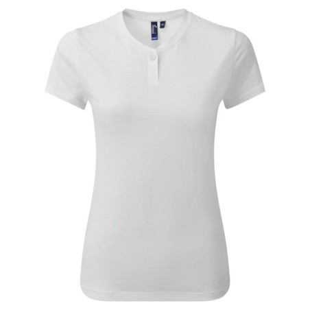 Camiseta ecorresponsable \"Comis\" - cuello con botones mujer