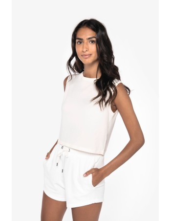 Camiseta crop ecorresponsable sin mangas mujer