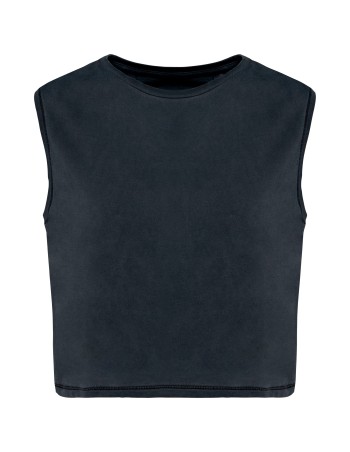 Camiseta crop ecorresponsable sin mangas mujer 2