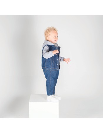 Kids’ hooded denim jacket