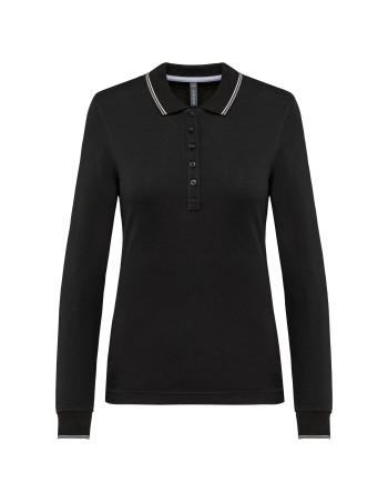Polo piqué manga larga mujer 2