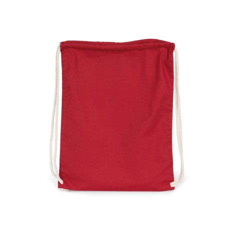Organic cotton backpack with drawstring carry handles