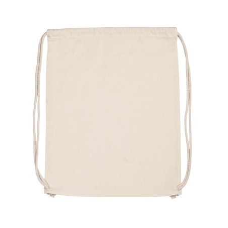 Organic cotton backpack with drawstring carry handles