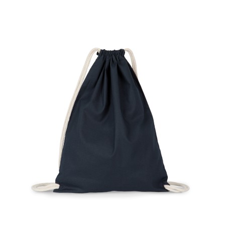 Organic cotton backpack with drawstring carry handles