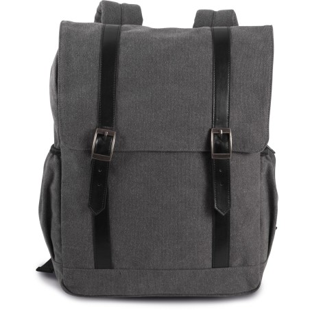 Flap-top canvas backpack
