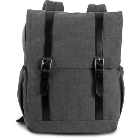 Flap-top canvas backpack