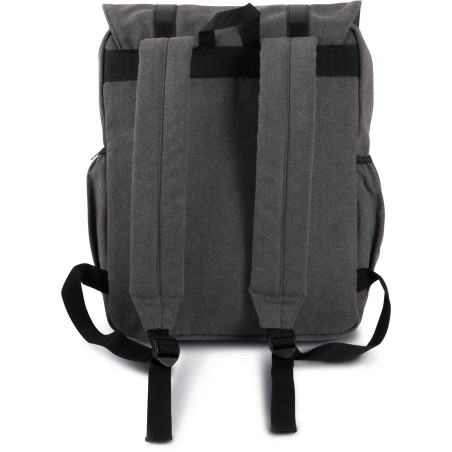 Flap-top canvas backpack