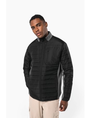 Chaqueta bimaterial hombre