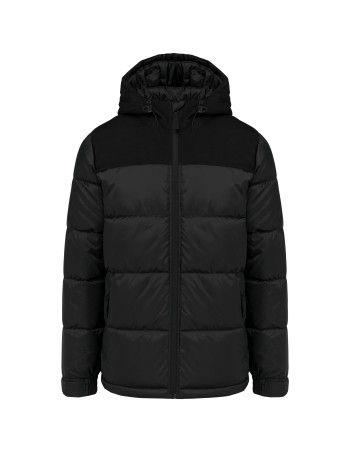 Parka acolchada bicolor con capucha unisex 2