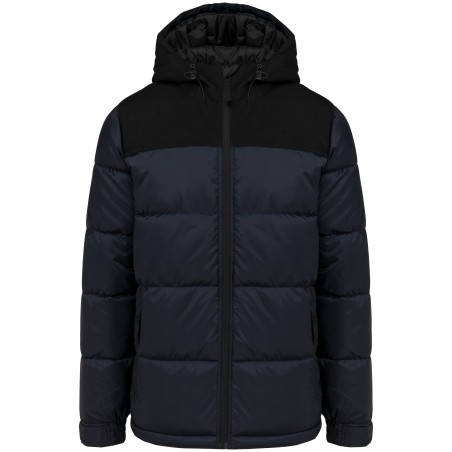 Parka acolchada bicolor con capucha unisex