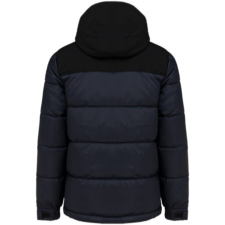 Parka acolchada bicolor con capucha unisex
