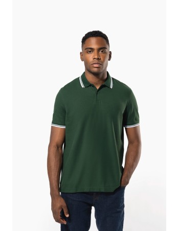 Men\\\'s short-sleeved poloshirt with contrasting piping