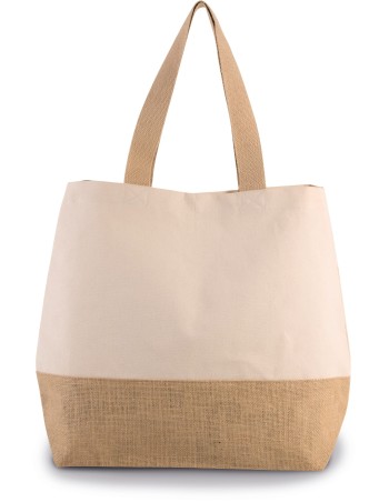 Bolsa shopper de yute & algodón canvas