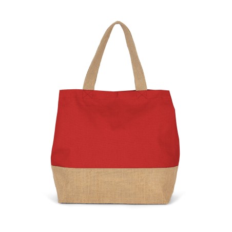 Canvas & jute hold-all shopper bag