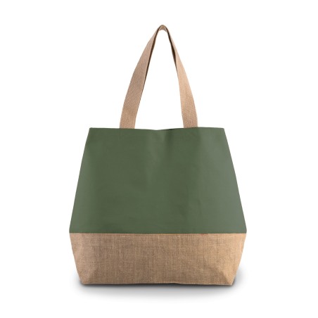 Canvas & jute hold-all shopper bag