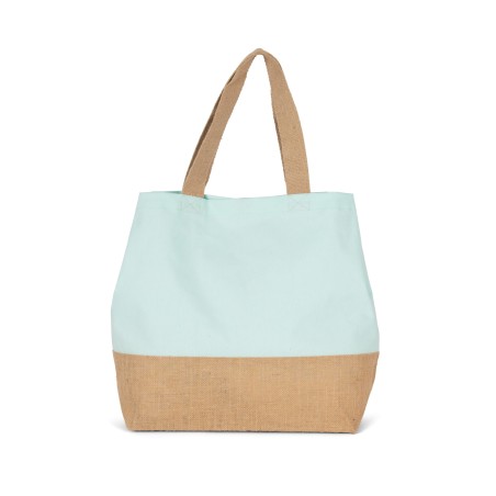 Bolsa shopper de yute & algodón canvas