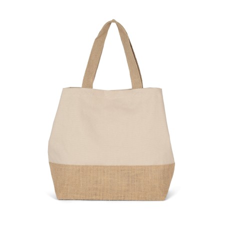 Canvas & jute hold-all shopper bag