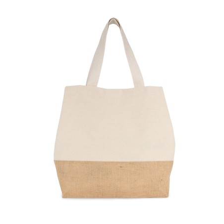 Canvas & jute hold-all shopper bag
