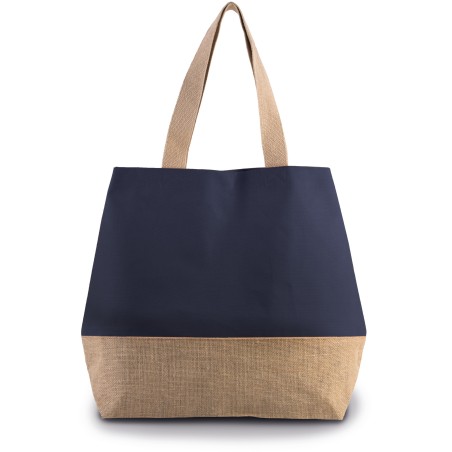 Canvas & jute hold-all shopper bag