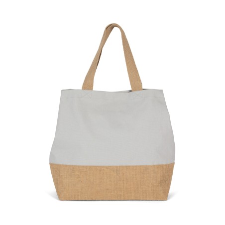Canvas & jute hold-all shopper bag