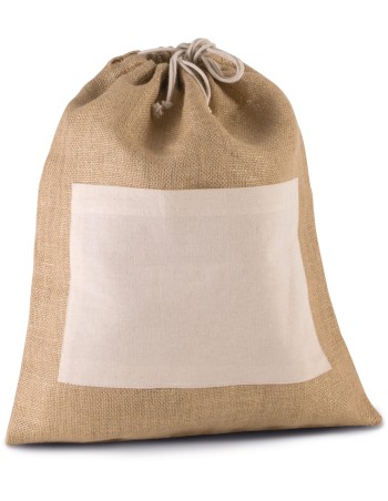 Bolsa de yute con cordones
