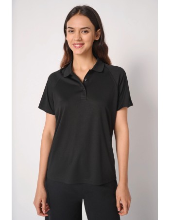 Ladies\\\' basic polyester polo shirt
