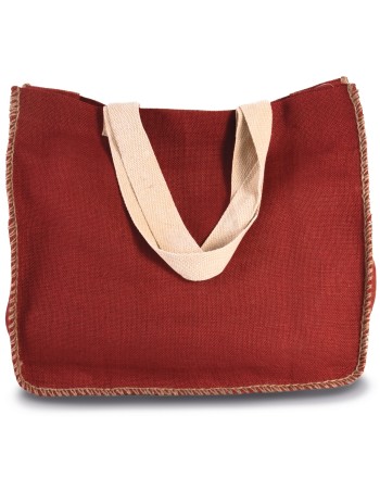 Bolsa de yute con costuras contrastadas 2