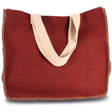 Jute bag with contrast stitching