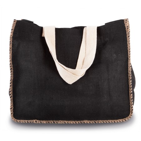 Jute bag with contrast stitching