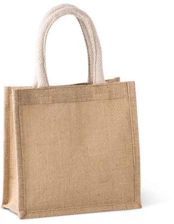 Bolsa estilo tote de tela de yute, modelo pequeño