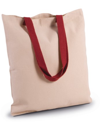 Bolsa shopper tejido canvas plana con asas contrastadas 2