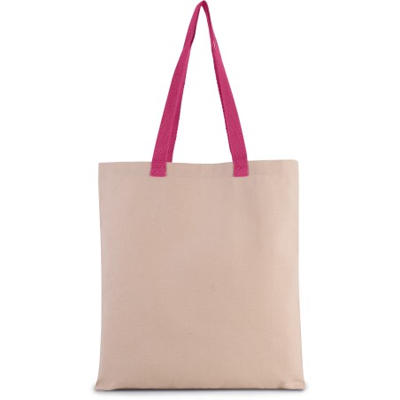 Flat canvas shopper with contrast handle