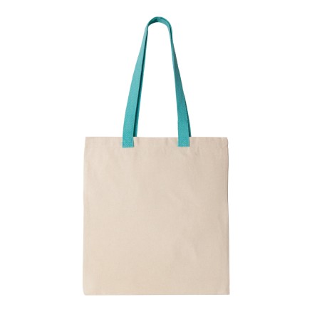 Flat canvas shopper with contrast handle