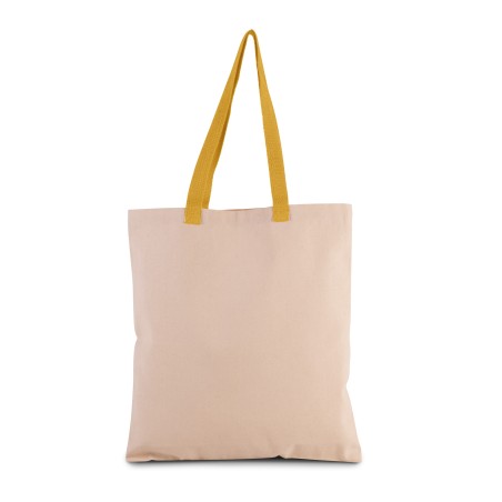 Flat canvas shopper with contrast handle