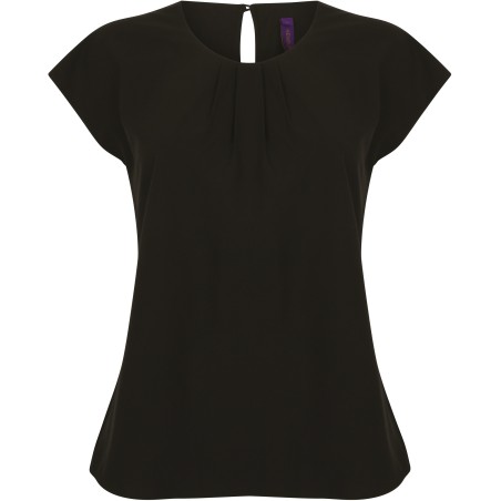 Top cuello plisado mujer
