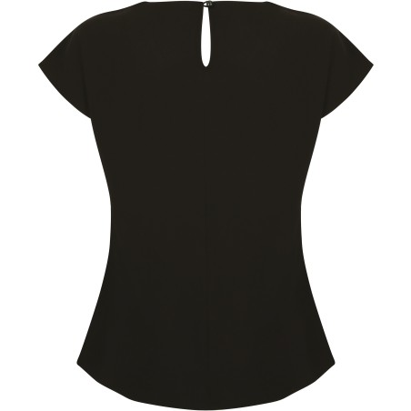 Top cuello plisado mujer