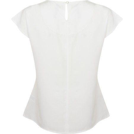 Top cuello plisado mujer
