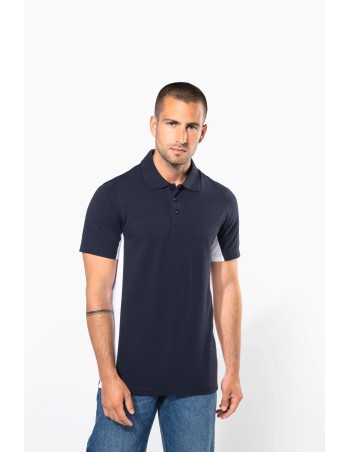 Men\\\'s two-tone short sleeved piqué polo shirt